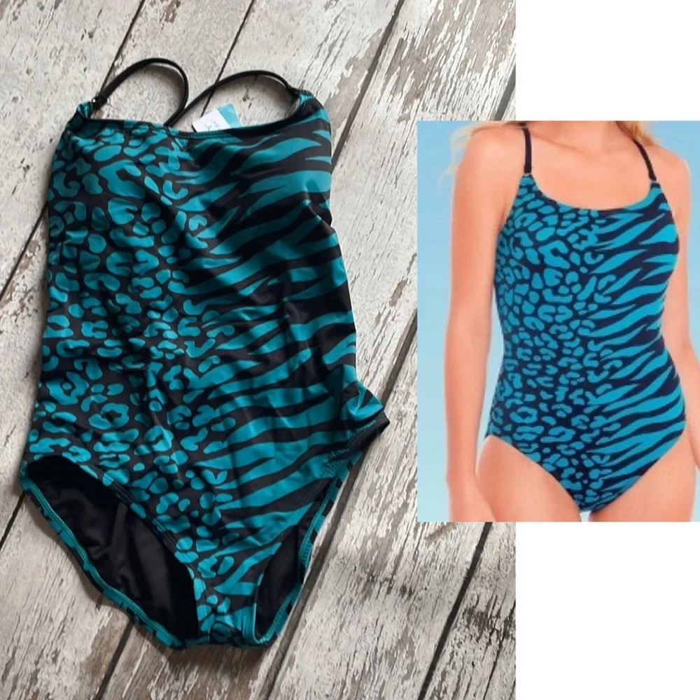 Beach Betty by Miracle Brands Cheetah Swimsuit - Sz S